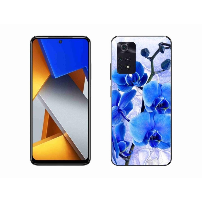 Gelový kryt mmCase na mobil Xiaomi Poco M4 Pro 4G - modré květy