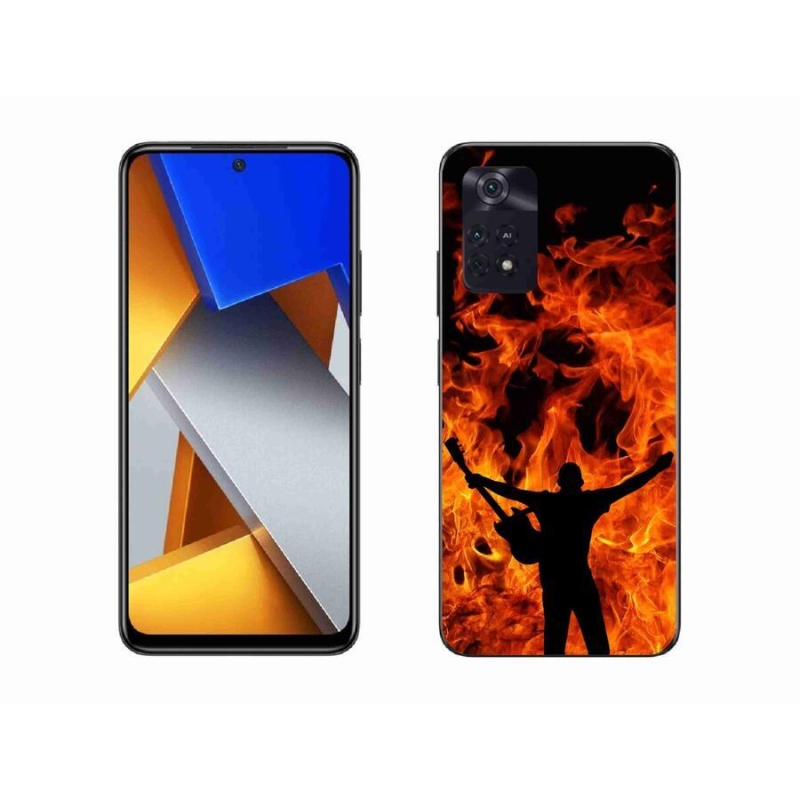 Gelový kryt mmCase na mobil Xiaomi Poco M4 Pro 4G - muzikant a oheň