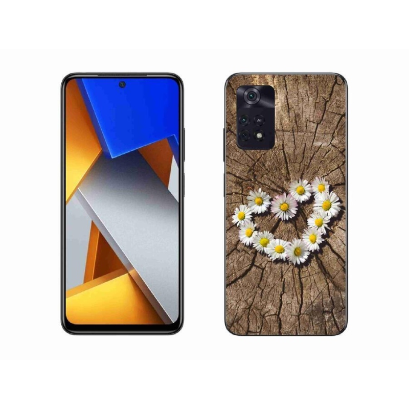 Gelový kryt mmCase na mobil Xiaomi Poco M4 Pro 4G - srdce z kopretin