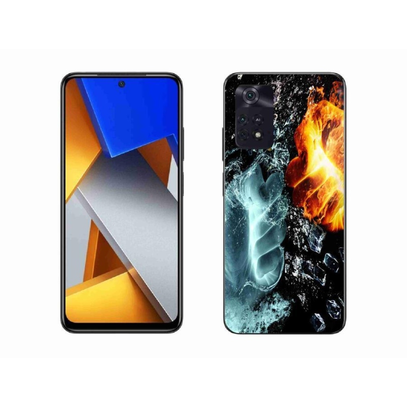 Gelový kryt mmCase na mobil Xiaomi Poco M4 Pro 4G - voda a oheň