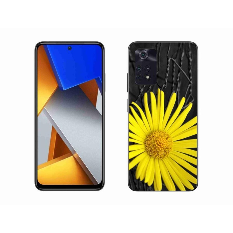 Gelový kryt mmCase na mobil Xiaomi Poco M4 Pro 4G - žlutá květina