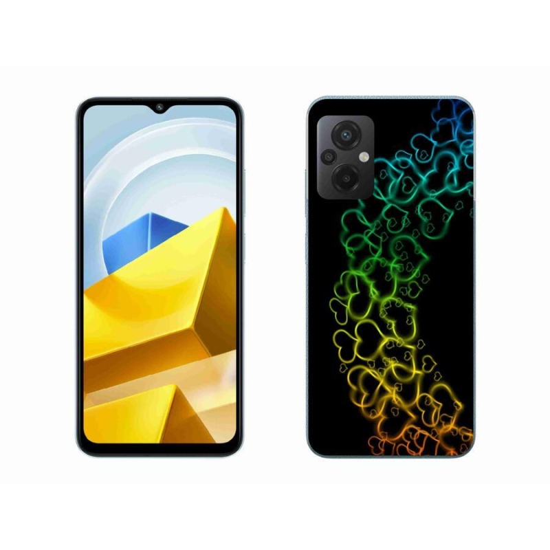 Gelový kryt mmCase na mobil Xiaomi Poco M5 4G - barevná srdíčka
