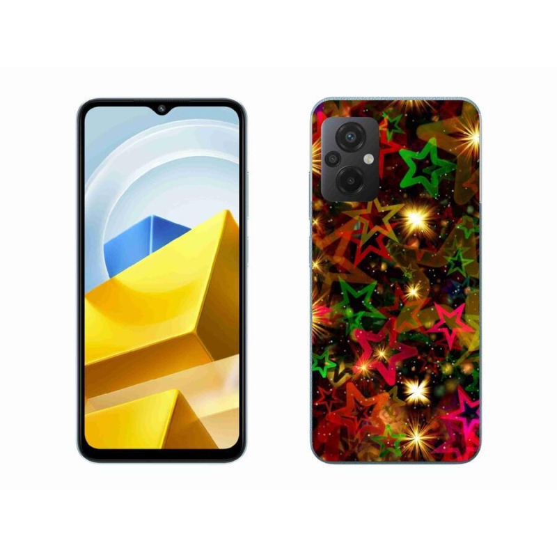 Gelový kryt mmCase na mobil Xiaomi Poco M5 4G - barevné hvězdičky