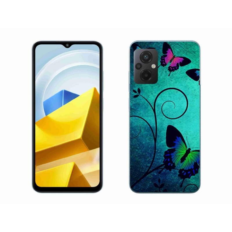 Gelový kryt mmCase na mobil Xiaomi Poco M5 4G - barevní motýli