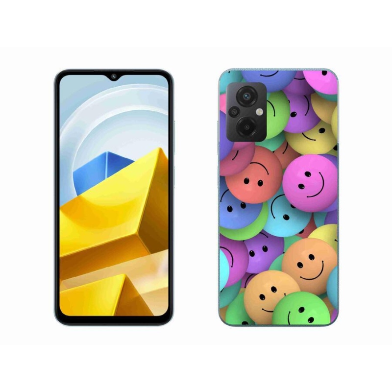 Gelový kryt mmCase na mobil Xiaomi Poco M5 4G - barevní smajlíci