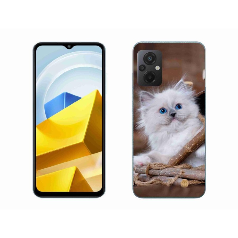 Gelový kryt mmCase na mobil Xiaomi Poco M5 4G - bílé kotě