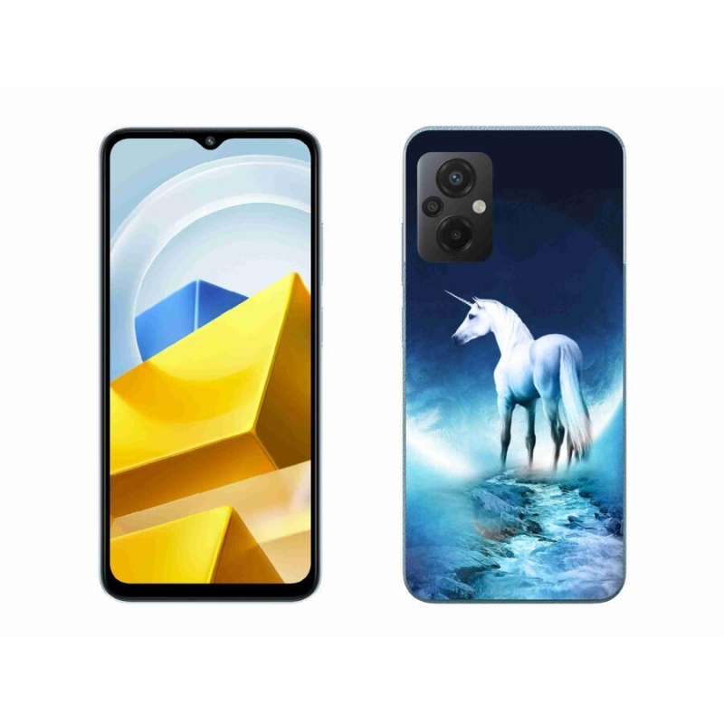 Gelový kryt mmCase na mobil Xiaomi Poco M5 4G - bílý jednorožec