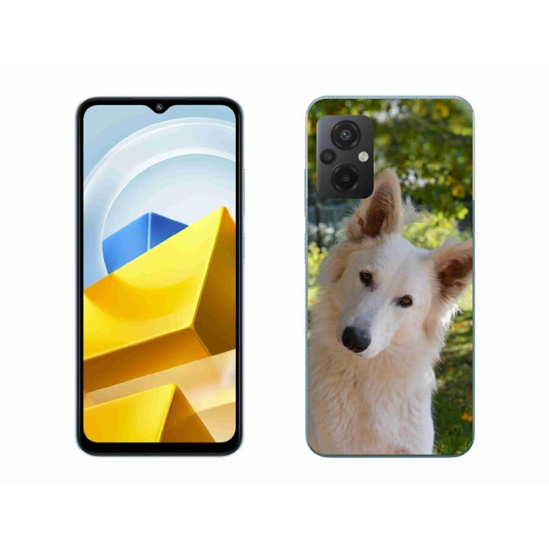 Gelový kryt mmCase na mobil Xiaomi Poco M5 4G - bílý švýcarský ovčák 1