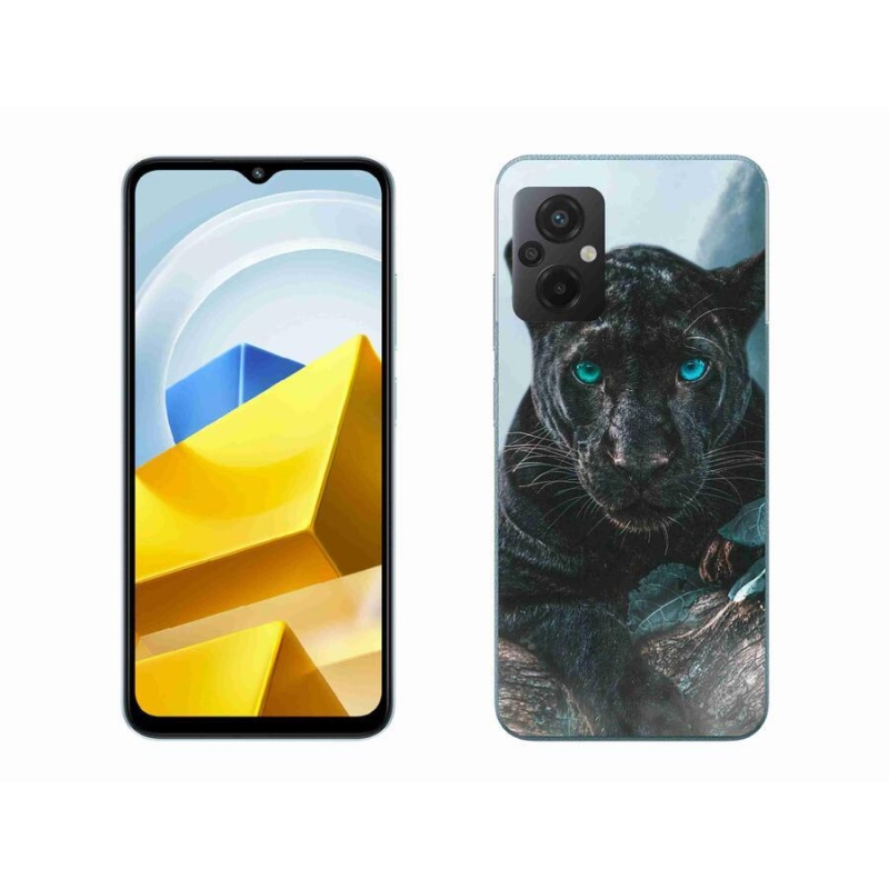 Gelový kryt mmCase na mobil Xiaomi Poco M5 4G - černý panter