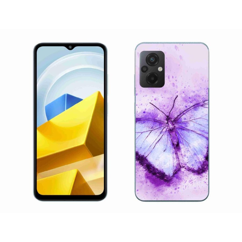 Gelový kryt mmCase na mobil Xiaomi Poco M5 4G - fialový motýl