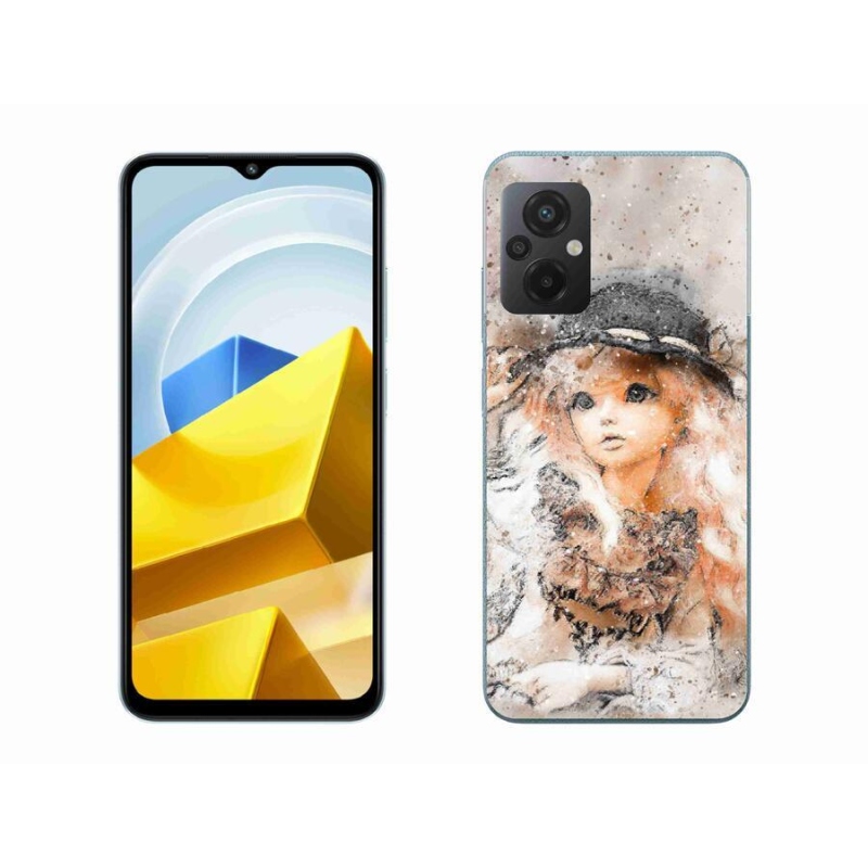 Gelový kryt mmCase na mobil Xiaomi Poco M5 4G - holčička s kloboukem
