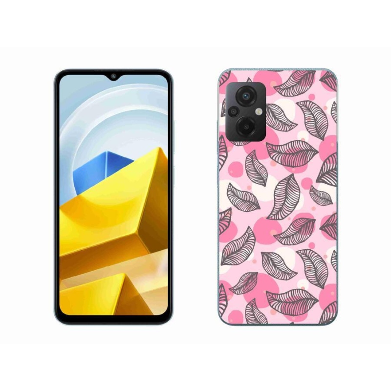 Gelový kryt mmCase na mobil Xiaomi Poco M5 4G - kreslené padající listy