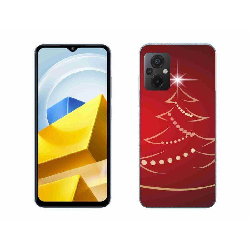 Gelový kryt mmCase na mobil Xiaomi Poco M5 4G - kreslený vánoční stromek