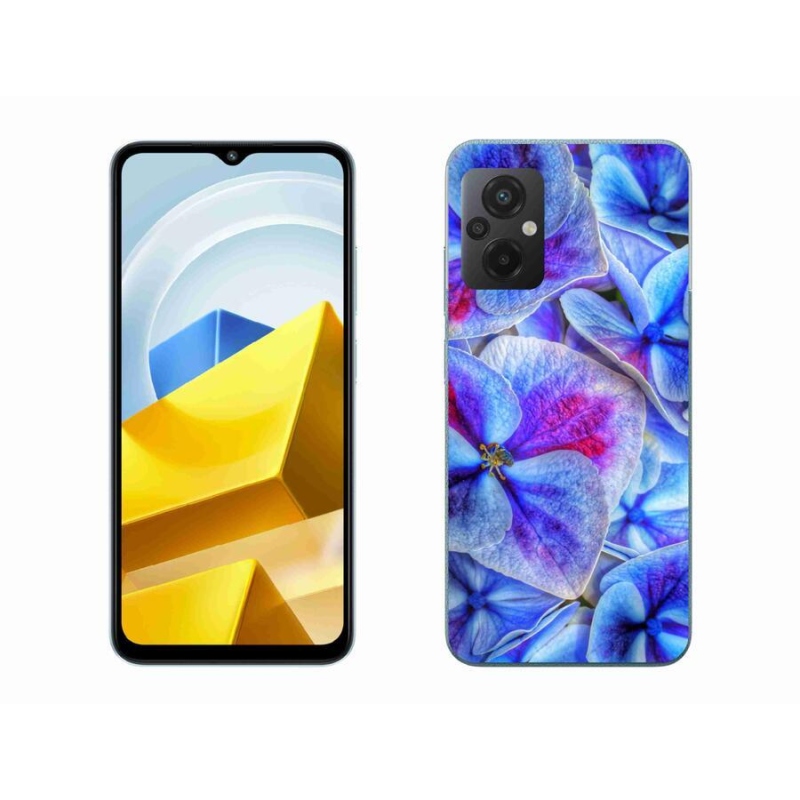 Gelový kryt mmCase na mobil Xiaomi Poco M5 4G - modré květy 1