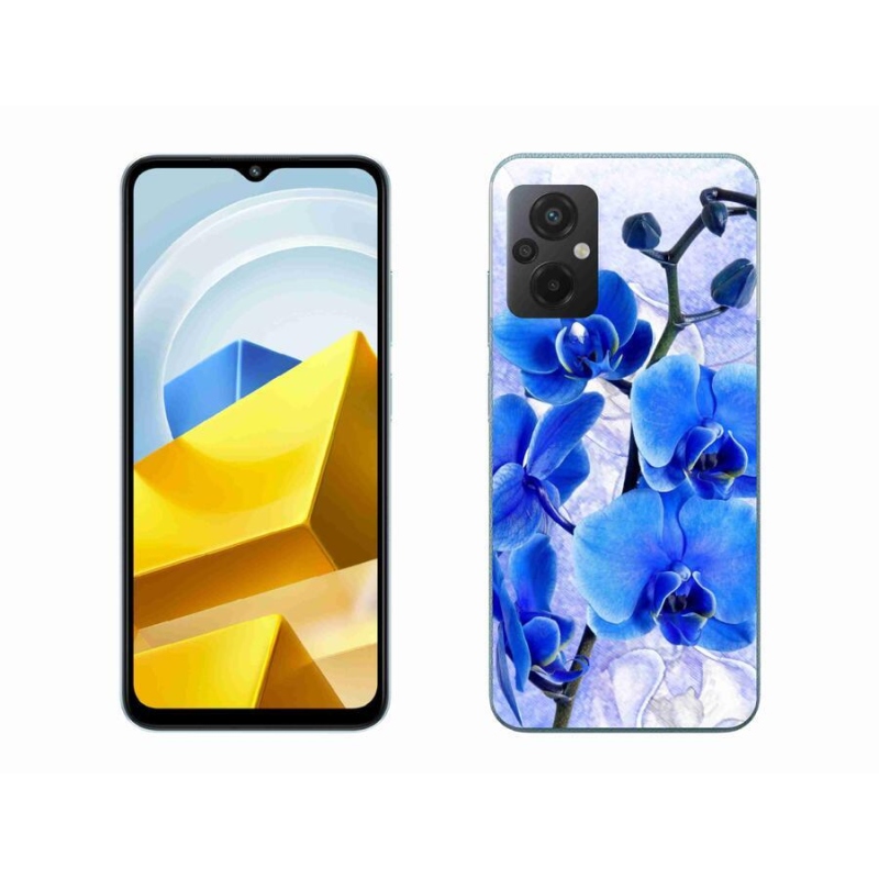 Gelový kryt mmCase na mobil Xiaomi Poco M5 4G - modré květy