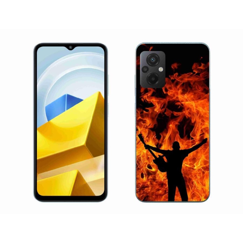 Gelový kryt mmCase na mobil Xiaomi Poco M5 4G - muzikant a oheň