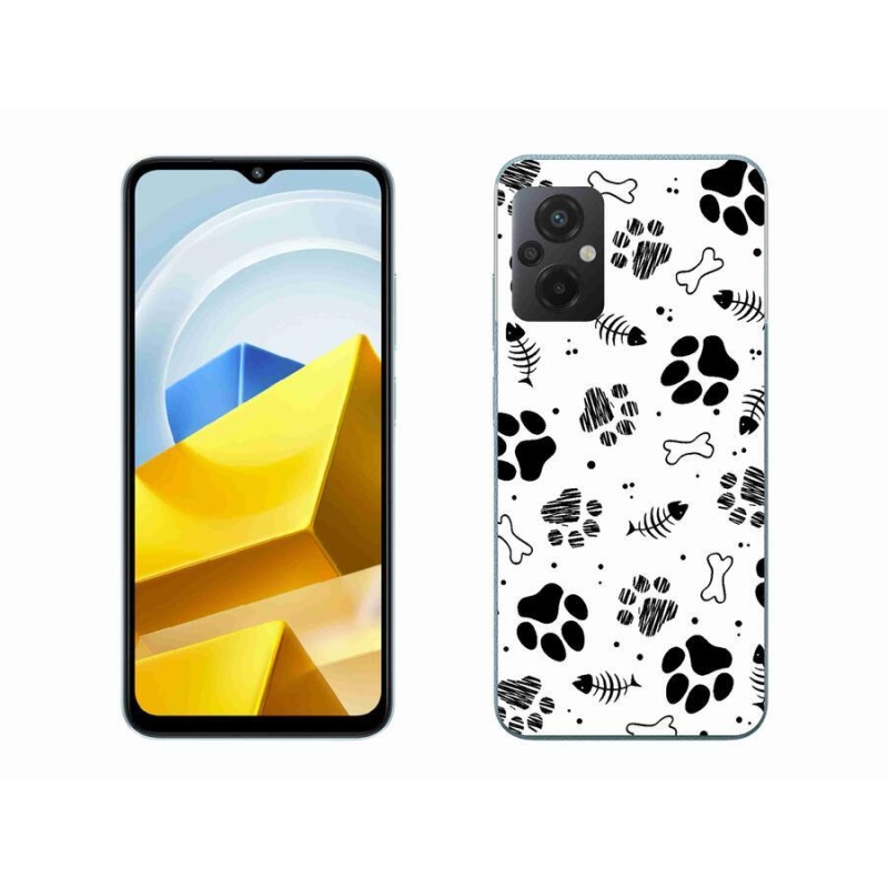 Gelový kryt mmCase na mobil Xiaomi Poco M5 4G - psí tlapky 1