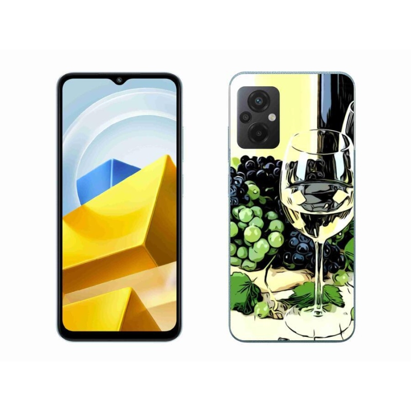 Gelový kryt mmCase na mobil Xiaomi Poco M5 4G - sklenka vína