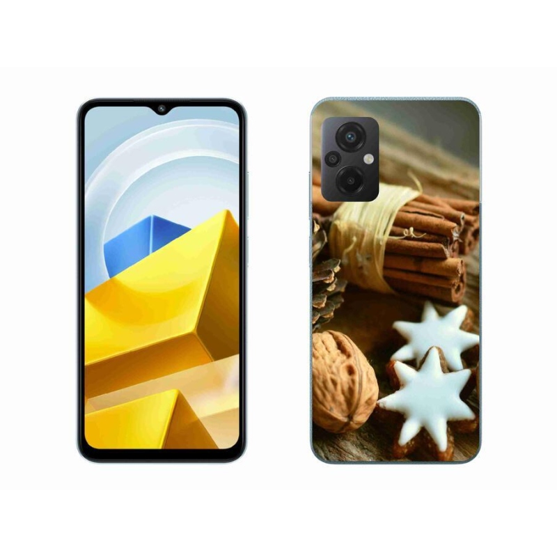 Gelový kryt mmCase na mobil Xiaomi Poco M5 4G - skořice a perníčky