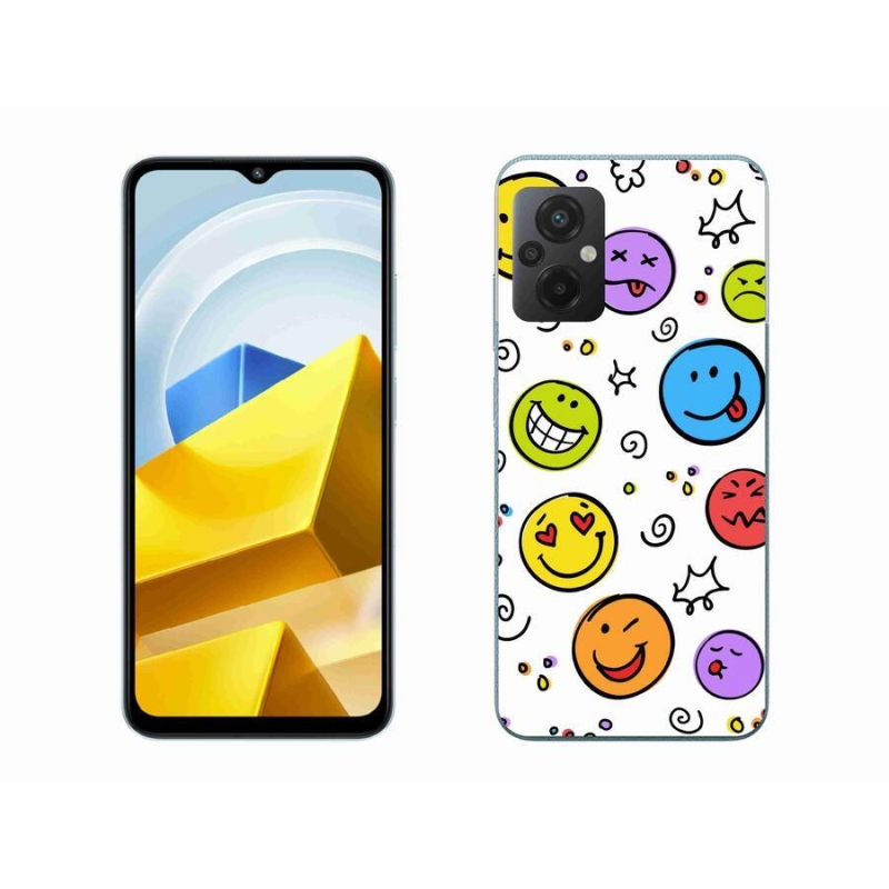 Gelový kryt mmCase na mobil Xiaomi Poco M5 4G - smajlíci