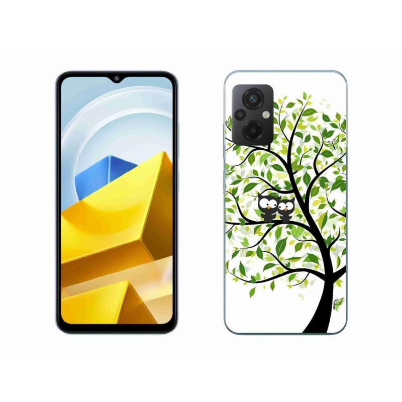 Gelový kryt mmCase na mobil Xiaomi Poco M5 4G - sovičky na stromě