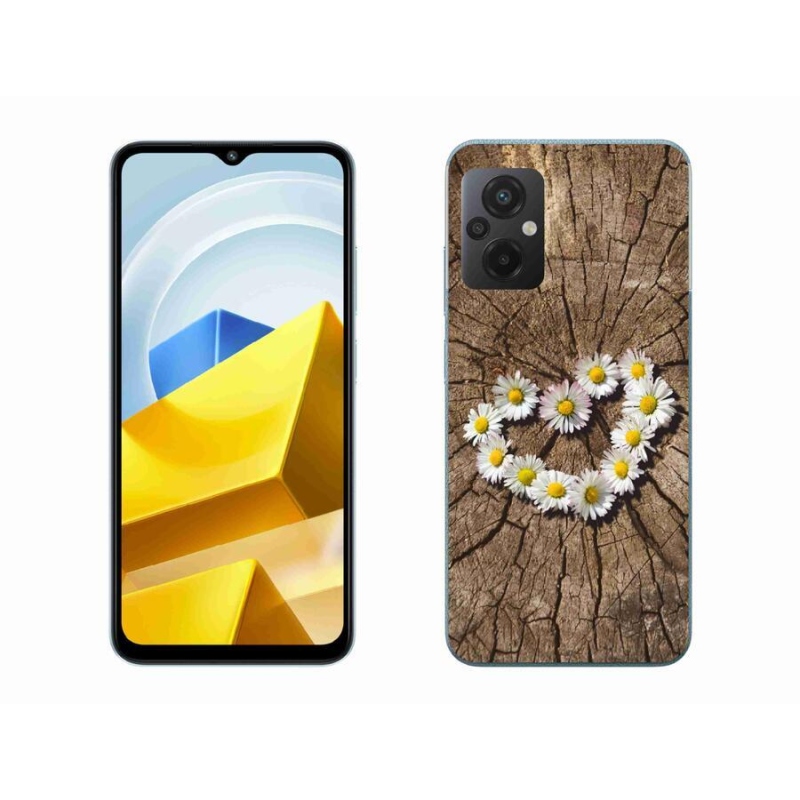 Gelový kryt mmCase na mobil Xiaomi Poco M5 4G - srdce z kopretin