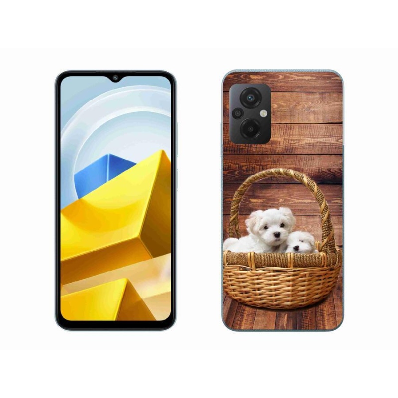 Gelový kryt mmCase na mobil Xiaomi Poco M5 4G - štěňátka