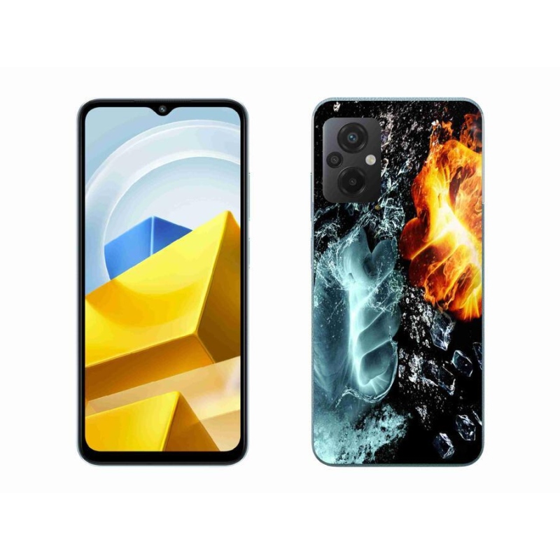 Gelový kryt mmCase na mobil Xiaomi Poco M5 4G - voda a oheň
