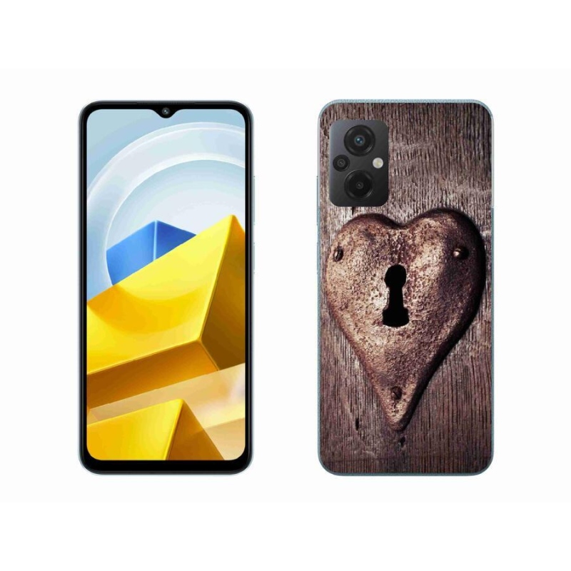 Gelový kryt mmCase na mobil Xiaomi Poco M5 4G - zámek ve tvaru srdce