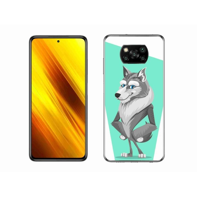 Gelový kryt mmCase na mobil Xiaomi Poco X3 - kreslený vlk