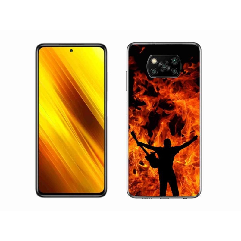 Gelový kryt mmCase na mobil Xiaomi Poco X3 - muzikant a oheň