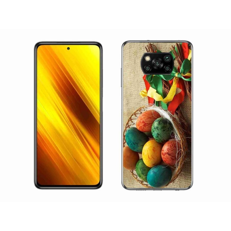 Gelový kryt mmCase na mobil Xiaomi Poco X3 - pomlázky a vajíčka
