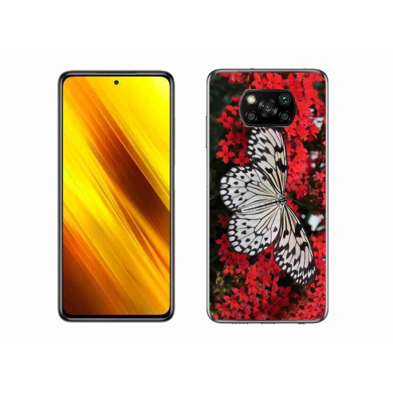 Gelový kryt mmCase na mobil Xiaomi Poco X3 Pro - černobílý motýl 1