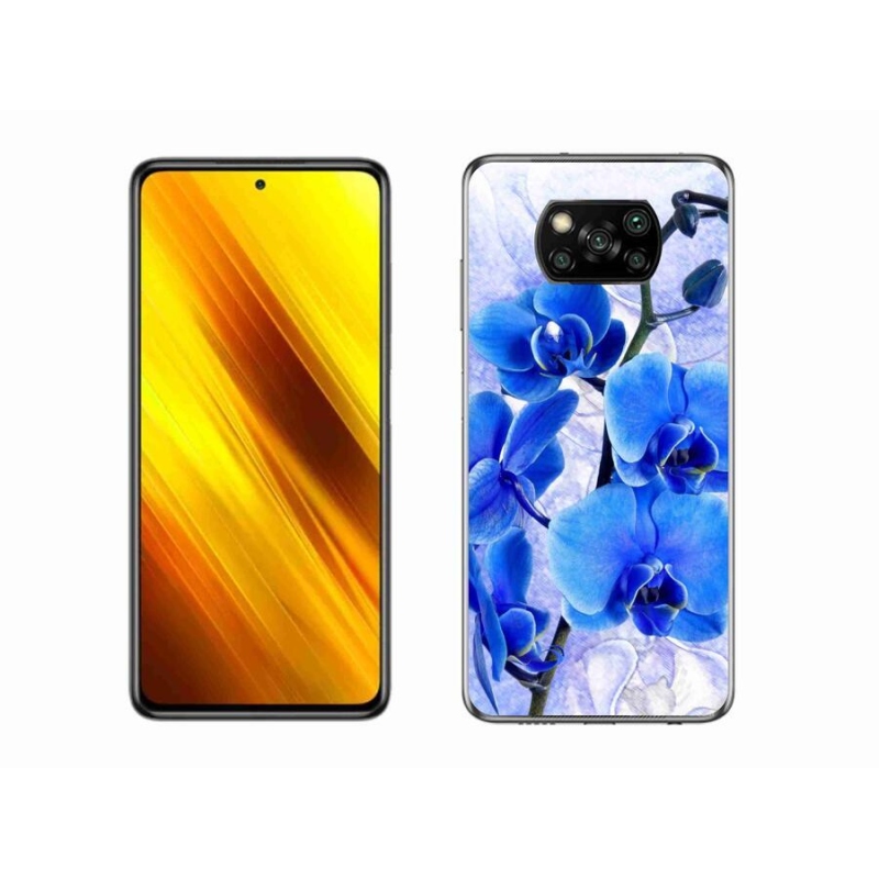 Gelový kryt mmCase na mobil Xiaomi Poco X3 Pro - modré květy