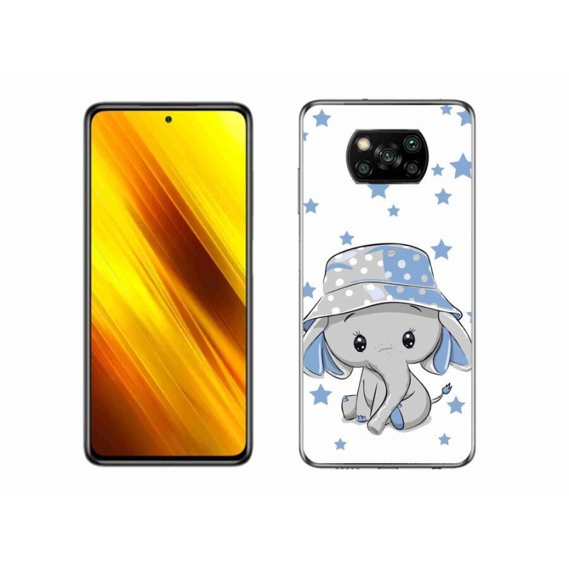 Gelový kryt mmCase na mobil Xiaomi Poco X3 Pro - modrý slon