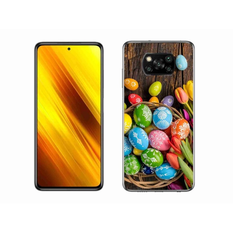 Gelový kryt mmCase na mobil Xiaomi Poco X3 Pro - velikonoční vajíčka