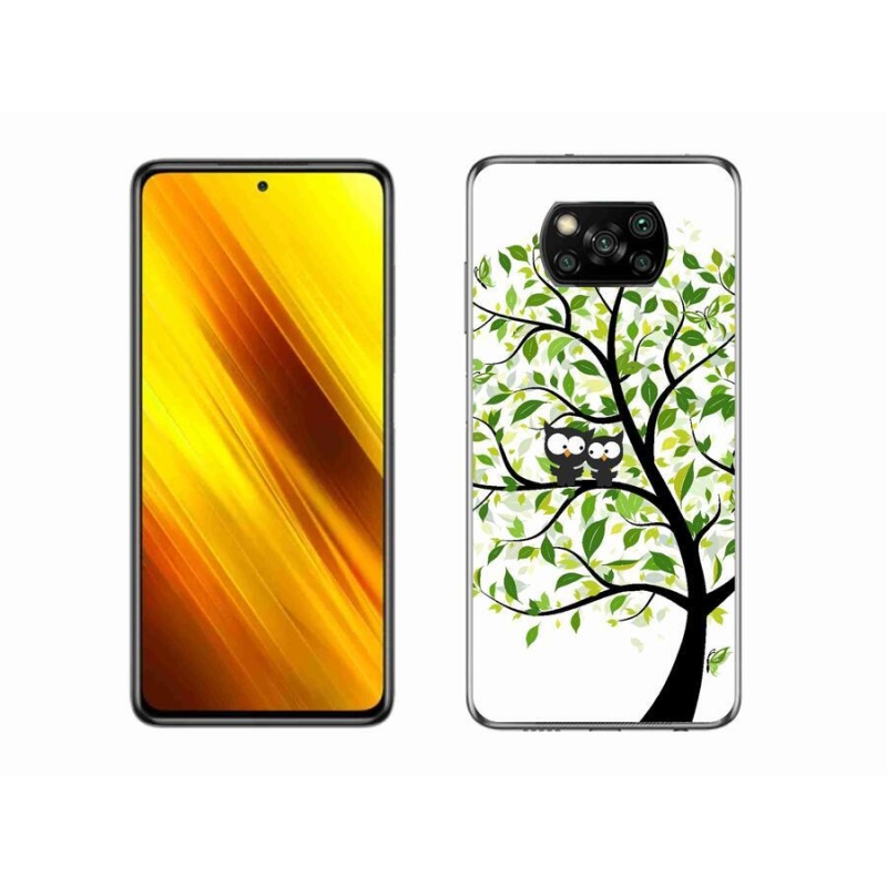 Gelový kryt mmCase na mobil Xiaomi Poco X3 - sovičky na stromě
