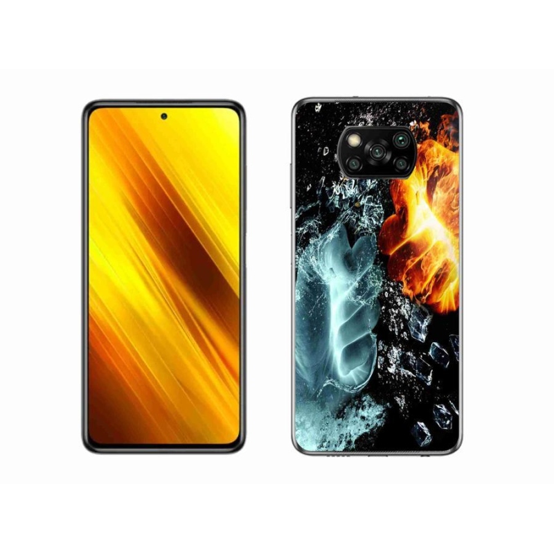 Gelový kryt mmCase na mobil Xiaomi Poco X3 - voda a oheň