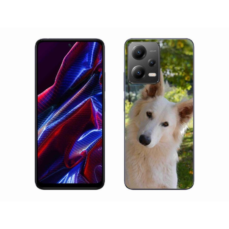 Gelový kryt mmCase na mobil Xiaomi Poco X5 5G - bílý švýcarský ovčák 1