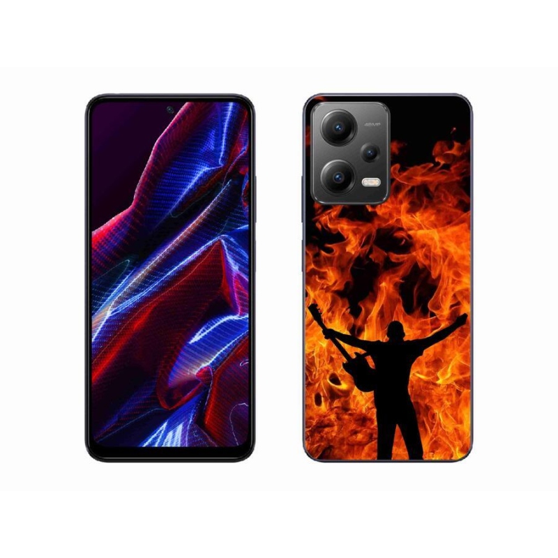 Gelový kryt mmCase na mobil Xiaomi Poco X5 5G - muzikant a oheň