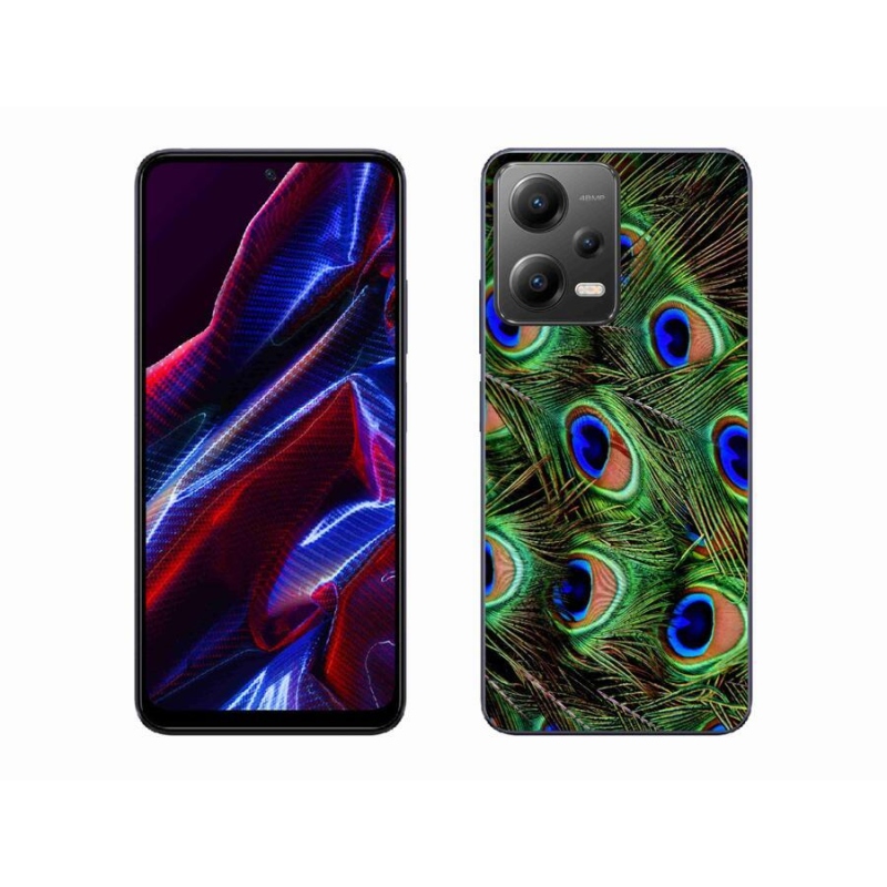Gelový kryt mmCase na mobil Xiaomi Poco X5 5G - paví peří