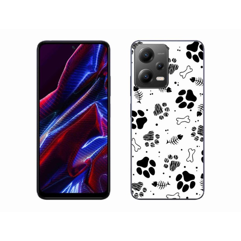 Gelový kryt mmCase na mobil Xiaomi Poco X5 5G - psí tlapky 1