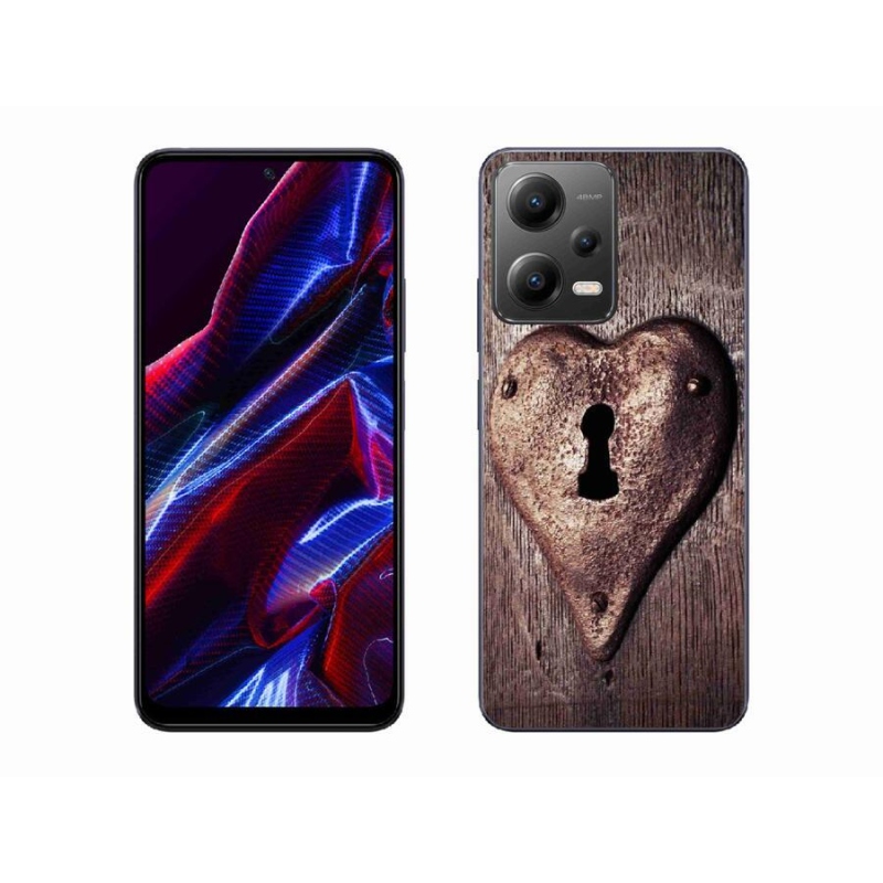 Gelový kryt mmCase na mobil Xiaomi Poco X5 5G - zámek ve tvaru srdce