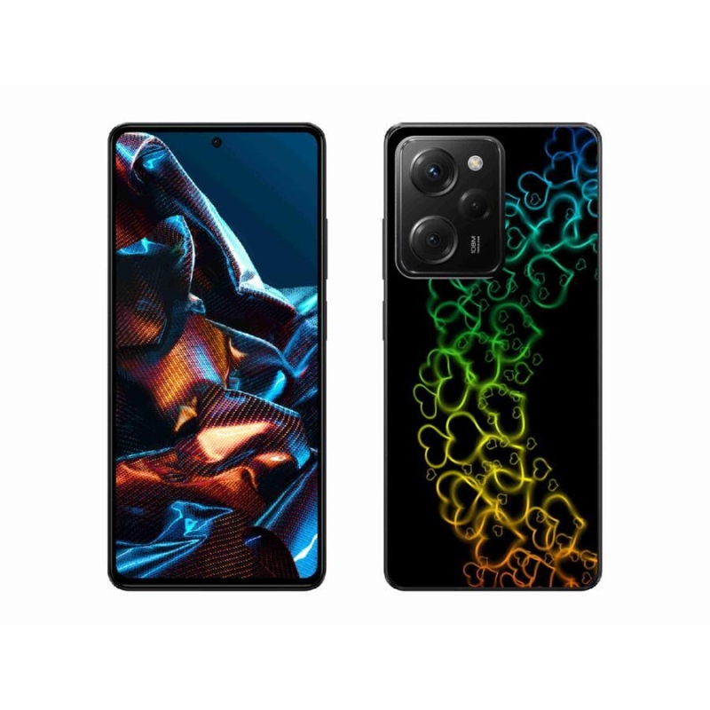 Gelový kryt mmCase na mobil Xiaomi Poco X5 Pro 5G - barevná srdíčka