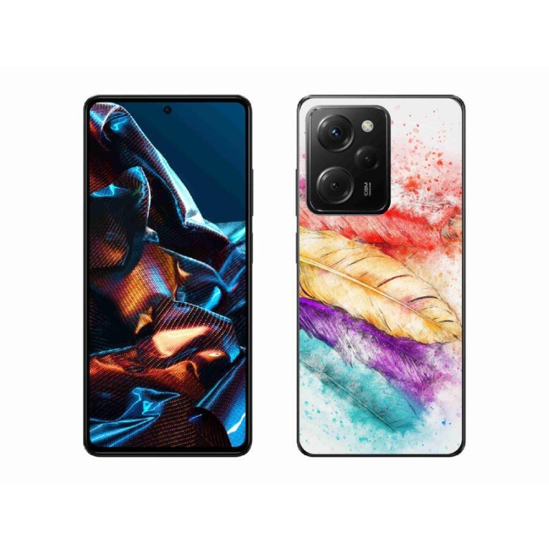 Gelový kryt mmCase na mobil Xiaomi Poco X5 Pro 5G - barevné peří