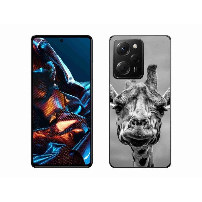 Gelový kryt mmCase na mobil Xiaomi Poco X5 Pro 5G - černobílá žirafa