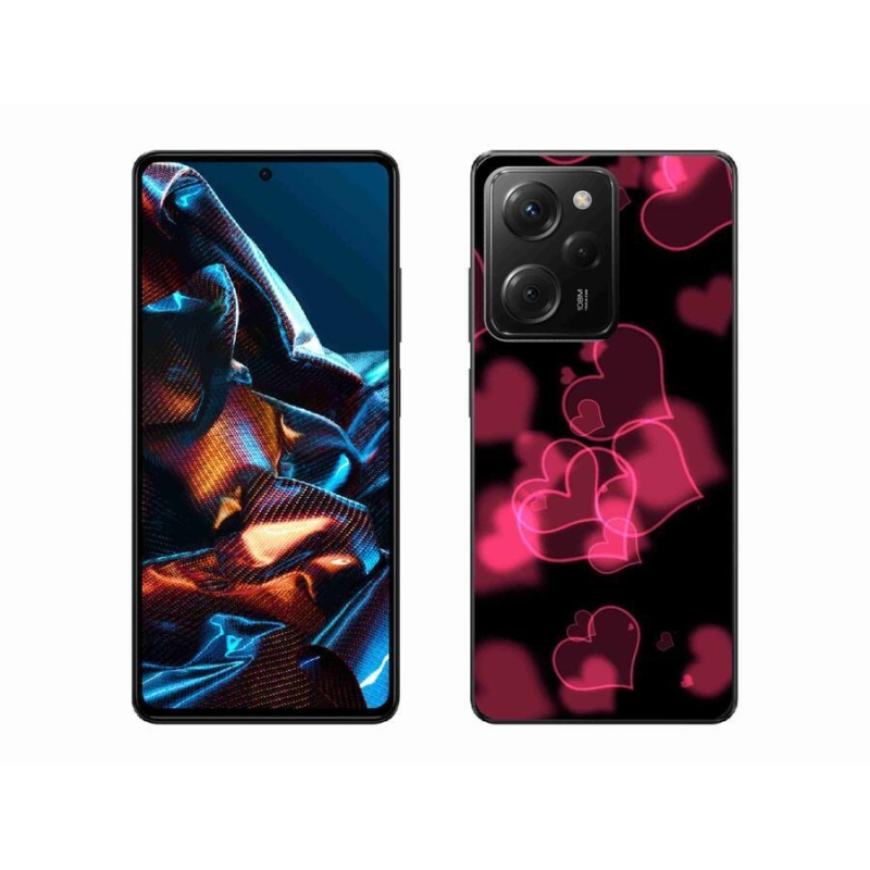 Gelový kryt mmCase na mobil Xiaomi Poco X5 Pro 5G - červená srdíčka