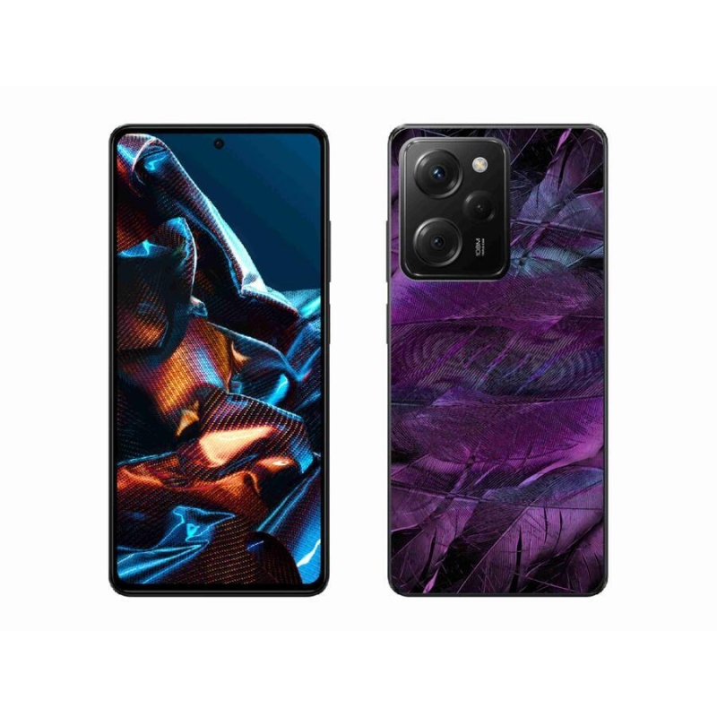Gelový kryt mmCase na mobil Xiaomi Poco X5 Pro 5G - fialová pírka