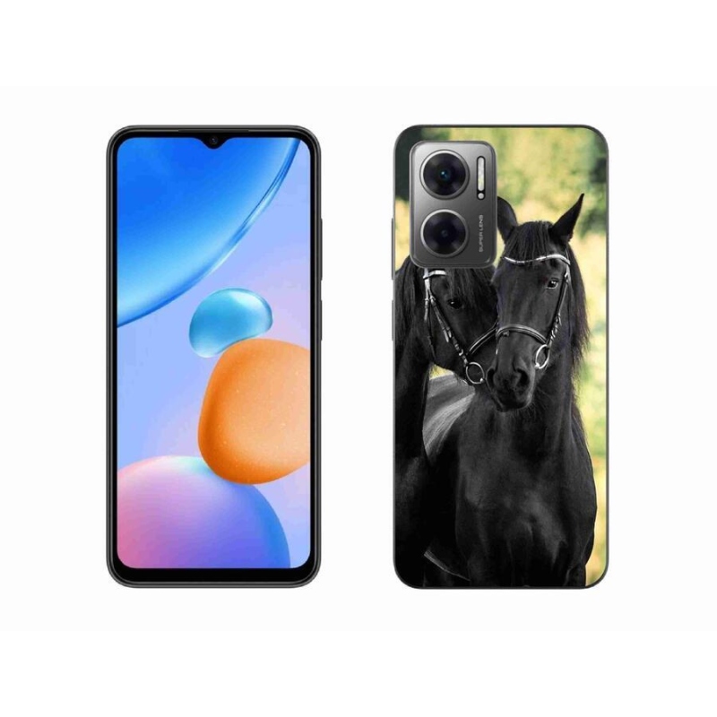 Gelový kryt mmCase na mobil Xiaomi Redmi 10 5G - dva černí koně