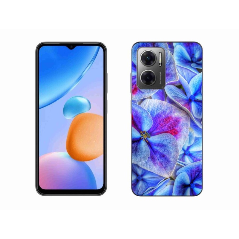 Gelový kryt mmCase na mobil Xiaomi Redmi 10 5G - modré květy 1